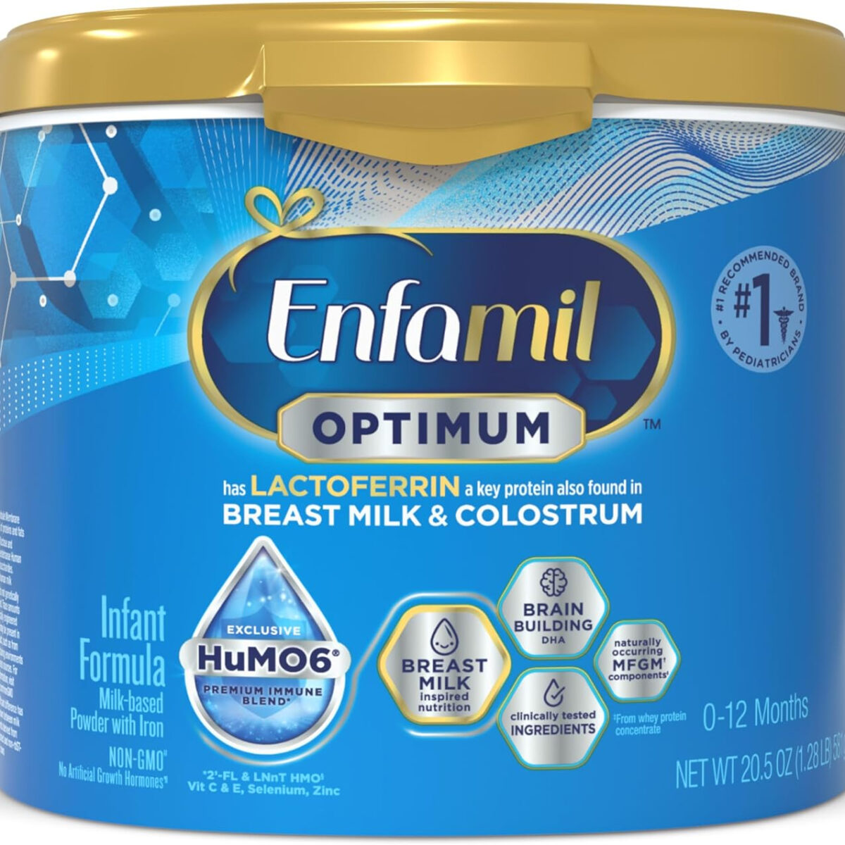 Enfamil Optimum Baby Formula, Our Closest Formula to Breast Milk, Immune-Supporting Lactoferrin also found in Breast Milk, Brain-Building DHA, 20.5 Oz