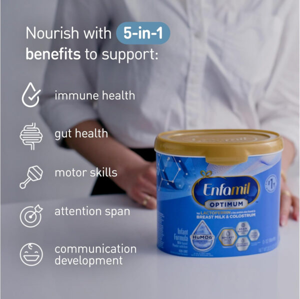 688a953a998811b33a0c067dc102ebf3243ed06d54e06f377e30a.jpg Enfamil Optimum Baby Formula, Our Closest Formula to Breast Milk, Immune-Supporting Lactoferrin also found in Breast Milk, Brain-Building DHA, 20.5 Oz