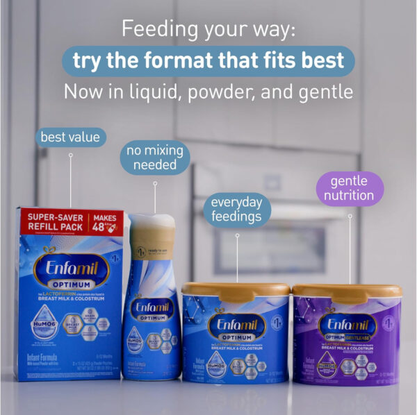 688a953dc959314e026b0e61574ec09feedd5b6c7a97e385a7731.jpg Enfamil Optimum Baby Formula, Our Closest Formula to Breast Milk, Immune-Supporting Lactoferrin also found in Breast Milk, Brain-Building DHA, 20.5 Oz