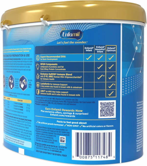 688a95412a603a2cd4bddf628d15e7b39b6446a19e5e1f5e07bbc.jpg Enfamil Optimum Baby Formula, Our Closest Formula to Breast Milk, Immune-Supporting Lactoferrin also found in Breast Milk, Brain-Building DHA, 20.5 Oz