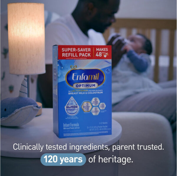 688a95441030fa4b880d2fb7cbbc165ea2f9a77f6d7b5af0b1e3c.jpg Enfamil Optimum Baby Formula, Our Closest Formula to Breast Milk, Immune-Supporting Lactoferrin also found in Breast Milk, Brain-Building DHA, 20.5 Oz