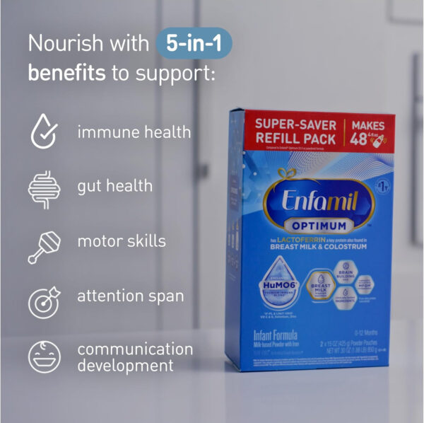 688a954596a550fbff9a114fcb0ba51f98a9884396948343fc144.jpg Enfamil Optimum Baby Formula, Our Closest Formula to Breast Milk, Immune-Supporting Lactoferrin also found in Breast Milk, Brain-Building DHA, 20.5 Oz