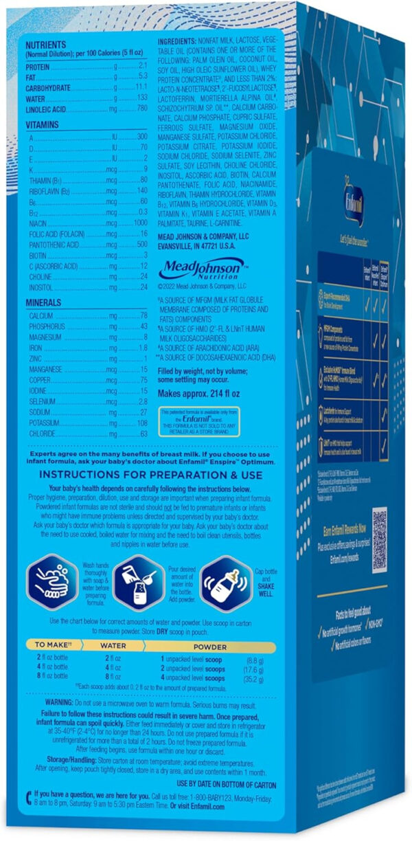 688a9548aee83d289ecd04f8dbf2a6c5eafa55e752a5d4e02486c.jpg Enfamil Optimum Baby Formula, Our Closest Formula to Breast Milk, Immune-Supporting Lactoferrin also found in Breast Milk, Brain-Building DHA, 20.5 Oz