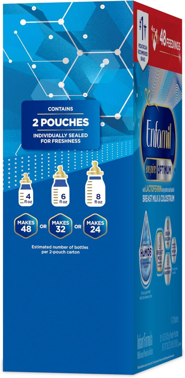 688a954a4d7034d0ceea2a83a4f9cab77a4f5440cc63ef451848b.jpg Enfamil Optimum Baby Formula, Our Closest Formula to Breast Milk, Immune-Supporting Lactoferrin also found in Breast Milk, Brain-Building DHA, 20.5 Oz