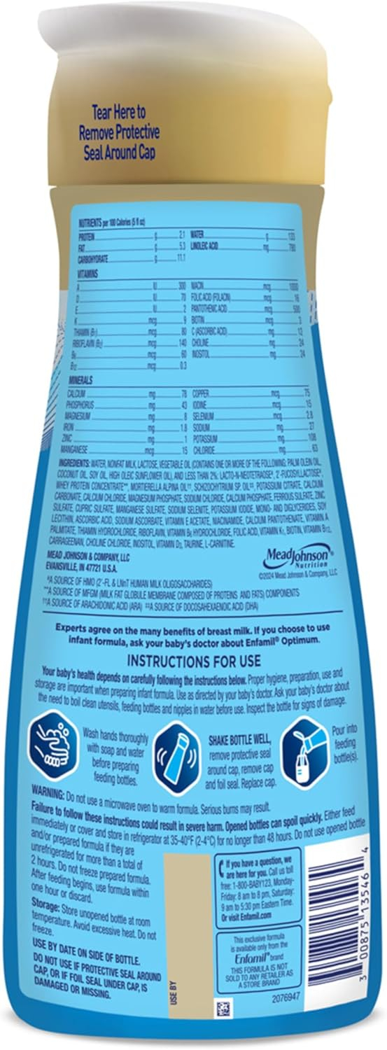 688a9555a2dcf32edea58d61893986419c6134603f092608b6cd1.jpg Enfamil Optimum Baby Formula, Our Closest Formula to Breast Milk, Immune-Supporting Lactoferrin also found in Breast Milk, Brain-Building DHA, 20.5 Oz