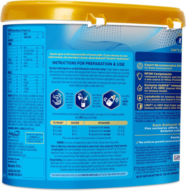 688a95574a44cc06dc019f2f0c212f0bd105235e18c16b4055b15.jpg Enfamil Optimum Baby Formula, Our Closest Formula to Breast Milk, Immune-Supporting Lactoferrin also found in Breast Milk, Brain-Building DHA, 20.5 Oz