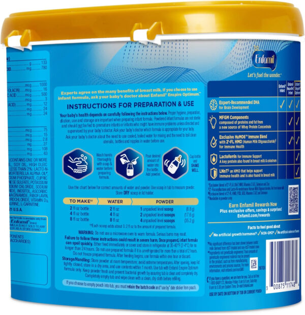 688a95593ebfd9de734956f0aadb3a5b1ff4d1a1217db0142c816.jpg Enfamil Optimum Baby Formula, Our Closest Formula to Breast Milk, Immune-Supporting Lactoferrin also found in Breast Milk, Brain-Building DHA, 20.5 Oz