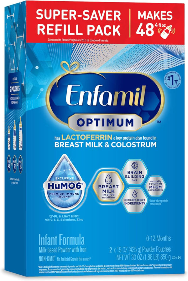 688a955a4797980bc58a93c3b05e9f055f6a0215a052c8640b2bb.jpg Enfamil Optimum Baby Formula, Our Closest Formula to Breast Milk, Immune-Supporting Lactoferrin also found in Breast Milk, Brain-Building DHA, 20.5 Oz