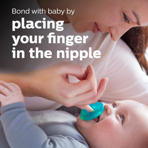 Philips Avent Soothie Orthodontic Baby Pacifiers, 100% Silicone Pacifiers, One Piece, BPA-Free, for Babies 0-3 Months, Green, 4 Pack, Model SCF190/41