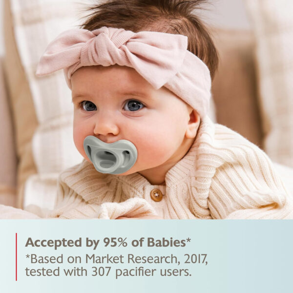 NUK Timeless Comfy Pacifier | 100% Silicone, One-Piece Design | BPA-Free, Gentle on Baby’s Skin | 5-Pack, for 0-6M