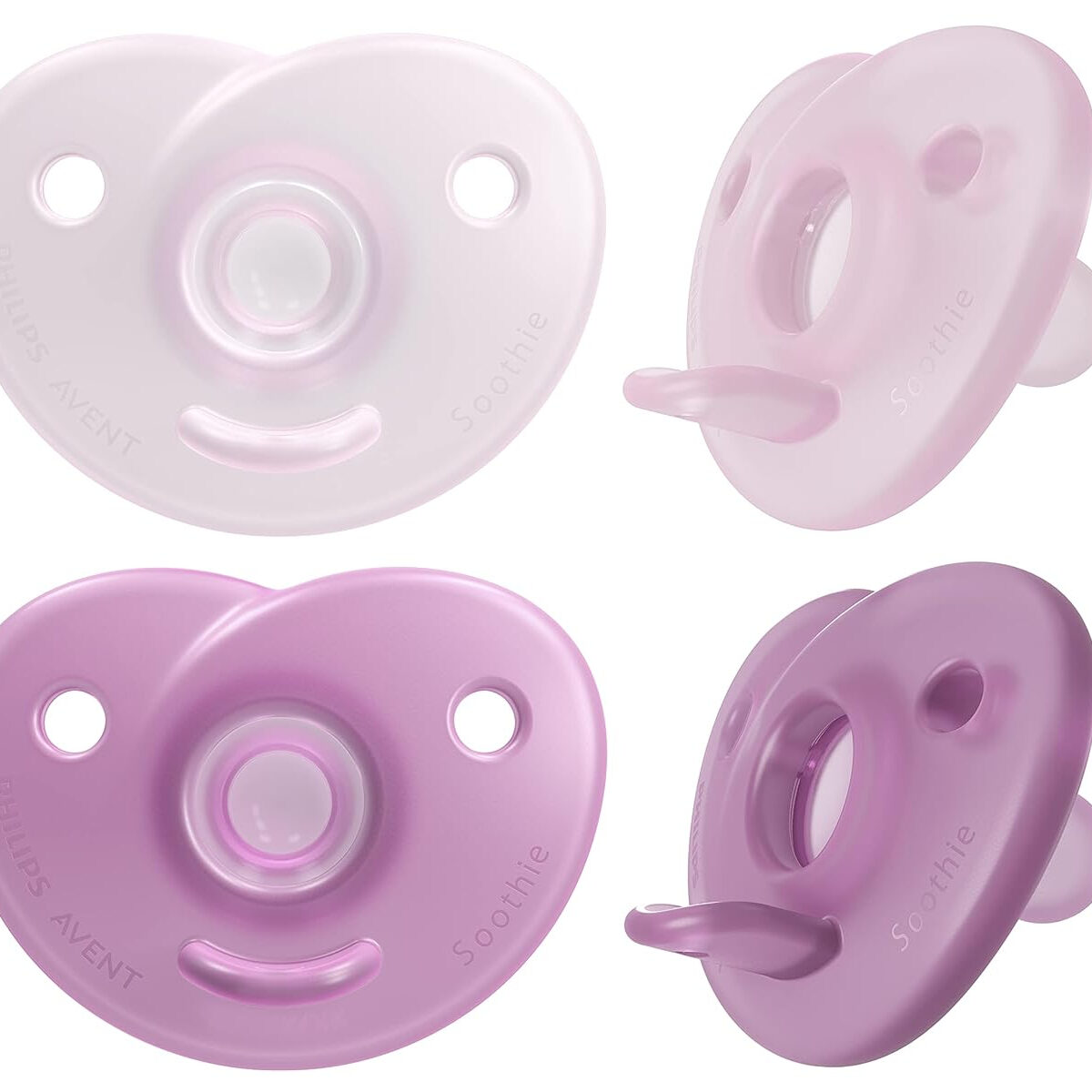Philips Avent Soothie Heart Pacifier, Pink/Light Pink, 0-3 Months, 4 Pack, SCF099/42