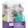 Philips AVENT Soothie Snuggle Pacifier Holder with Detachable Pacifier, 0m+, Elephant, SCF347/03- 1 Count (Pack of 1)
