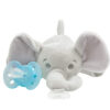 Philips AVENT Soothie Snuggle Pacifier Holder with Detachable Pacifier, 0m+, Elephant, SCF347/03- 1 Count (Pack of 1)