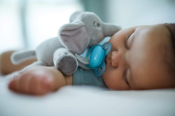 Philips AVENT Soothie Snuggle Pacifier Holder with Detachable Pacifier, 0m+, Elephant, SCF347/03- 1 Count (Pack of 1)