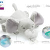 Philips AVENT Soothie Snuggle Pacifier Holder with Detachable Pacifier, 0m+, Elephant, SCF347/03- 1 Count (Pack of 1)