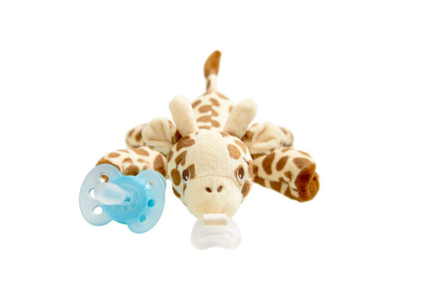 Philips AVENT Soothie Snuggle Pacifier Holder with Detachable Pacifier, 0m+, Elephant, SCF347/03- 1 Count (Pack of 1)