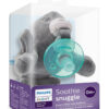 Philips AVENT Soothie Snuggle Pacifier Holder with Detachable Pacifier, 0m+, Elephant, SCF347/03- 1 Count (Pack of 1)