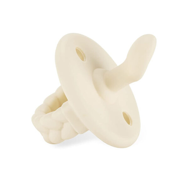 Itzy Ritzy Silicone Orthodontic Pacifiers - Itzy Soother Pacifiers with Collapsible Handle & Two Air Holes for Added Safety, Baby Pacifier For Ages 0-6 Months (Ballet Slipper & Primrose)