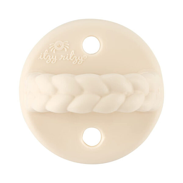 Itzy Ritzy Silicone Orthodontic Pacifiers - Itzy Soother Pacifiers with Collapsible Handle & Two Air Holes for Added Safety, Baby Pacifier For Ages 0-6 Months (Ballet Slipper & Primrose)