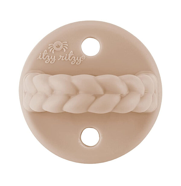 Itzy Ritzy Silicone Orthodontic Pacifiers - Itzy Soother Pacifiers with Collapsible Handle & Two Air Holes for Added Safety, Baby Pacifier For Ages 0-6 Months (Ballet Slipper & Primrose)