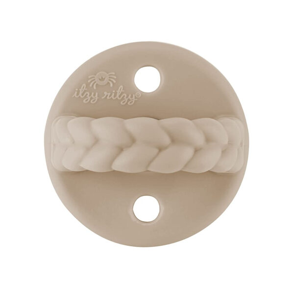 Itzy Ritzy Silicone Orthodontic Pacifiers - Itzy Soother Pacifiers with Collapsible Handle & Two Air Holes for Added Safety, Baby Pacifier For Ages 0-6 Months (Ballet Slipper & Primrose)