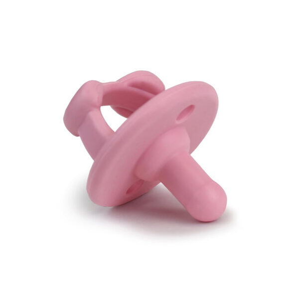 Itzy Ritzy Silicone Pacifiers for Ages 6-18 Months - Itzy Soother Pacifiers Feature Collapsible Handle & Two Air Holes for Added Safety Set of 2 in Light Pink & Dark Pink, Ages 6-18 Months
