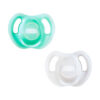 Tommee Tippee Ultra-Light Silicone Pacifier, 0-6 Months, Symmetrical One-Piece Design, BPA-Free Silicone Binkies, Clear/Blue/Green, Pack of 4