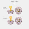 688a9a338d69ef6e3781b7235bfeba32db4b41e31a095e5b598f6.jpg BIBS Boheme Soother 4-Pack. BPA Free Dummy Pacifier, Round Nipple. Natural Rubber Latex, Made in Denmark, Size 2 (6-18 Months), Dusky Lilac Mix