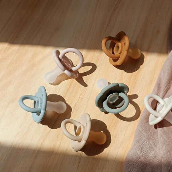 Moonkie Pacifiers Set of 2 | One-Piece Design Baby Pacifier with Large Air Holes | BPA-Free Safe Silicone Soother | 6 Months Up