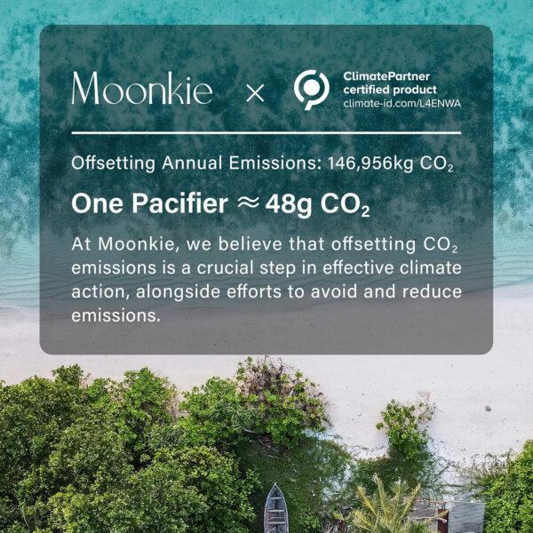 Moonkie Pacifiers Set of 2 | One-Piece Design Baby Pacifier with Large Air Holes | BPA-Free Safe Silicone Soother | 6 Months Up