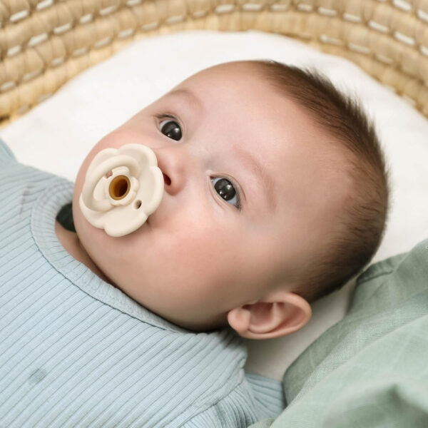 Moonkie Pacifiers Set of 2 | One-Piece Design Baby Pacifier with Large Air Holes | BPA-Free Safe Silicone Soother | 6 Months Up