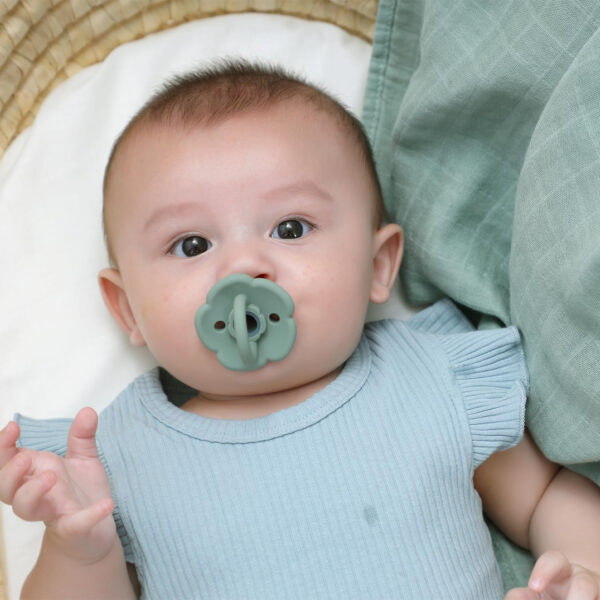 Moonkie Pacifiers Set of 2 | One-Piece Design Baby Pacifier with Large Air Holes | BPA-Free Safe Silicone Soother | 6 Months Up