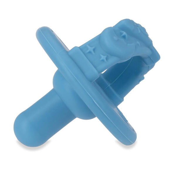 Nuby 3-D Sili Soother Pacifiers with Soft Handle and Two Safety Air Holes, 2 Pack, 0+ Months, Purple Bow and Pink Flowers