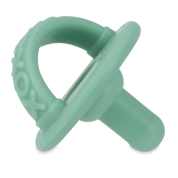 Nuby 3-D Sili Soother Pacifiers with Soft Handle and Two Safety Air Holes, 2 Pack, 0+ Months, Purple Bow and Pink Flowers