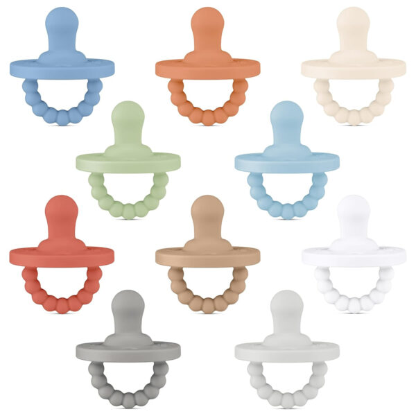 Ryan & Rose Cutie PAT Pacifier Teether 10 Pack Assorted Colors (Canyon (Boy), Flat)