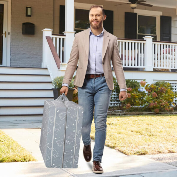 100% Cotton Lining Portable Foldable Toddler Travel Bed - Soft Foam Floor Bed with Washable Cover, Safe and Comfortable Toddler Crib, Ocean Blue