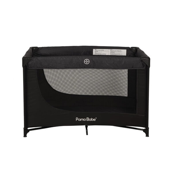 Pamo Babe Travel Foldable Portable Bassinet Baby Infant Comfortable Play Yard Crib Cot with Soft Mattress Breathable Mesh Walls, and Carry Bag Blue