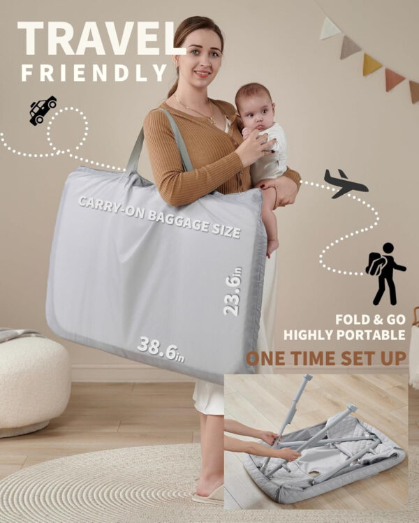 Bassinet Bedside Sleeper, Baby Crib for Newborn, Baby Bassinets Bedside Sleeper with 4 Auto-Lock & Adjustable Height, Breathable Mesh & Mattress, Bedside Bassinet