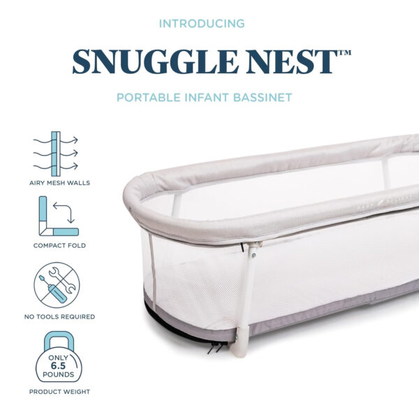688a9d3f0404d47be6ddf64816f883555057ad3343b63ae068d63.jpg Baby Delight Snuggle Nest Bassinet, Portable Baby Bed, for Infants 0 – 5 Months, Driftwood Grey