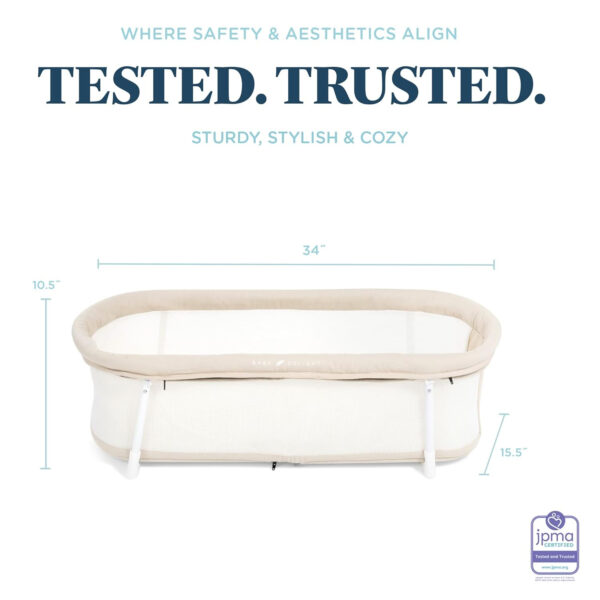 688a9d4383f7e3c4db79eec6e8bd2c527dbb72a99e4d1773e38ef.jpg Baby Delight Snuggle Nest Bassinet, Portable Baby Bed, for Infants 0 – 5 Months, Driftwood Grey