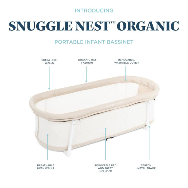 688a9d4550a27bfac18f91913d37cc470dfd7980cdb167205dfc0.jpg Baby Delight Snuggle Nest Bassinet, Portable Baby Bed, for Infants 0 – 5 Months, Driftwood Grey