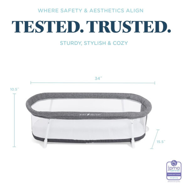 688a9d481724ee4617f6488152e06291d1a7467eaff60cc117502.jpg Baby Delight Snuggle Nest Bassinet, Portable Baby Bed, for Infants 0 – 5 Months, Driftwood Grey