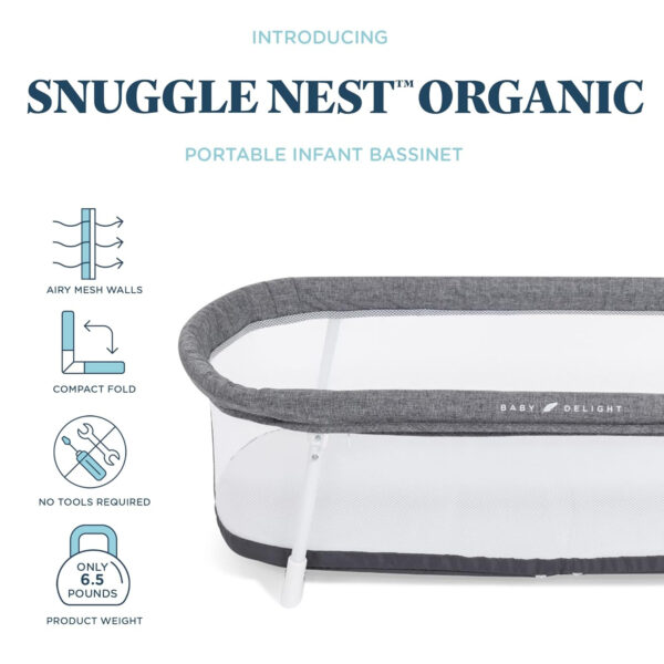 688a9d48eecd912c3169a4fd8c588890154c72c52a1bf42f38a1c.jpg Baby Delight Snuggle Nest Bassinet, Portable Baby Bed, for Infants 0 – 5 Months, Driftwood Grey