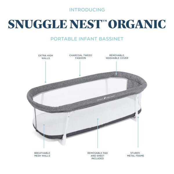 688a9d49d94272c96f77b5f1ff08a784173e42810965b5a46dee8.jpg Baby Delight Snuggle Nest Bassinet, Portable Baby Bed, for Infants 0 – 5 Months, Driftwood Grey
