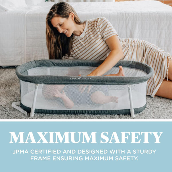 688a9d4ad812cf64e86b448d960b36d15ca064de751e4f750ff8d.jpg Baby Delight Snuggle Nest Bassinet, Portable Baby Bed, for Infants 0 – 5 Months, Driftwood Grey