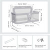 SISTINE Co Sleeper for Baby in Bed,3 in 1 Crib Side Bed Guard,Cosleeping Baby,Crib Sleeping Together,Infant/Baby Boy/Girl,Gray