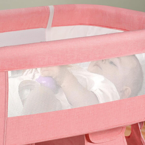 3 in 1 Baby Crib, Bassinet Bedside Crib Adjustable Portable Bed for Infant,Baby Newborn Must Have Bed,Khaki