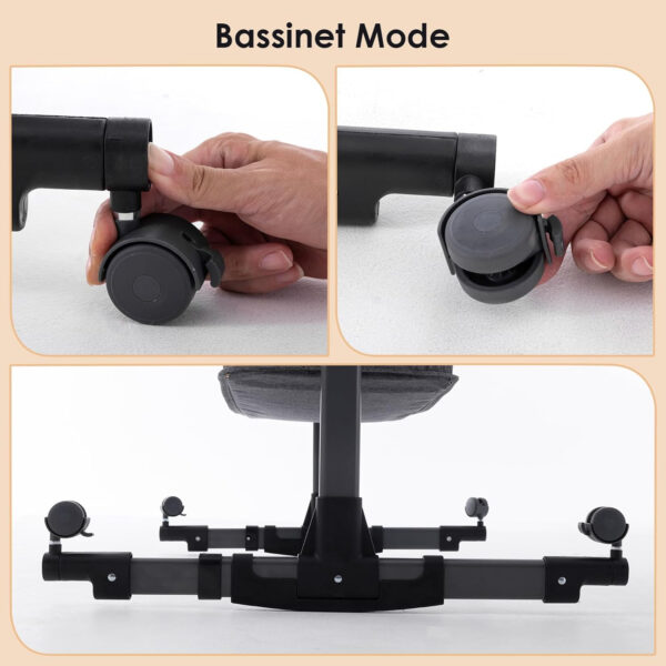 3 in 1 Baby Crib, Bassinet Bedside Crib Adjustable Portable Bed for Infant,Baby Newborn Must Have Bed,Khaki