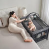 Pamo Babe Portable Playard,Sturdy Play Yard with Padded Mat and Toy bar with Soft Toys