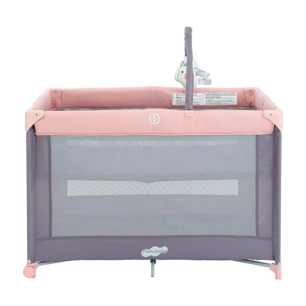 Pamo Babe Portable Playard,Sturdy Play Yard with Padded Mat and Toy bar with Soft Toys